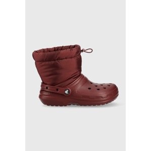 Čizme za snijeg Crocs Classic Lined Neo Puff Boot boja: bordo