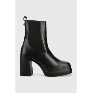 Kožne gležnjače Kurt Geiger London Stomp Heeled Chelsea Stomp Heeled Chelsea za žene, boja: crna, s debelom petom 9319000109