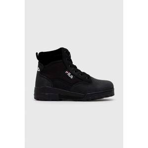 Čizme Fila Grunge za žene, boja: crna, s platformom