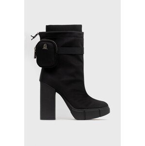 Gležnjače Steve Madden Riseup za žene, boja: crna, s debelom petom