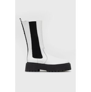 Kožne gležnjače Steve Madden Vivianne za žene, boja: bijela, s platformom