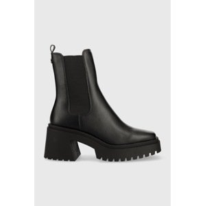 Kožne gležnjače Steve Madden Parkway za žene, boja: crna, s debelom petom