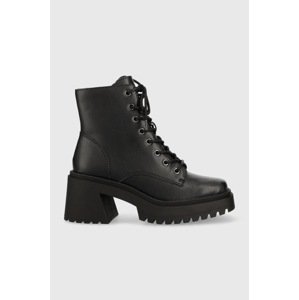 Kožne gležnjače Steve Madden Freeport za žene, boja: crna, s debelom petom