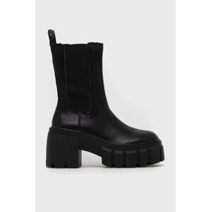 Kožne gležnjače Steve Madden Ballistic za žene, boja: crna, s debelom petom