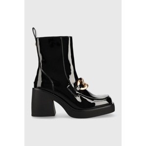 Gležnjače Steve Madden Blooms za žene, boja: crna, s debelom petom