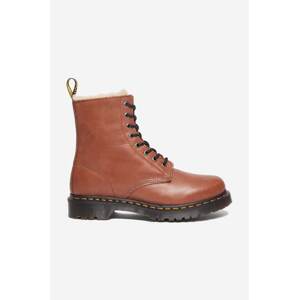 Kožne gležnjače Dr. Martens Serana 1460 Serena za žene, boja: smeđa, ravni potplat, s polutoplom podstavom, DM27782225