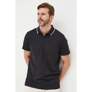 Polo majica Guess za muškarce, boja: crna, s aplikacijom