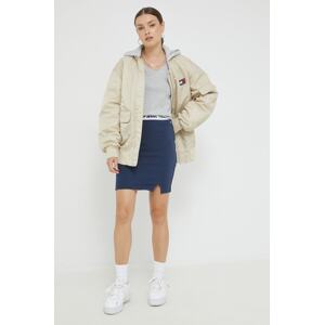 Suknja Tommy Jeans boja: tamno plava, mini, ravna