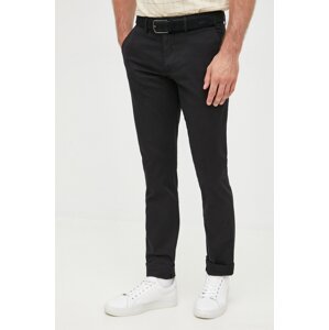 Hlače Tommy Hilfiger za muškarce, boja: crna, chinos kroj, MW0MW26619