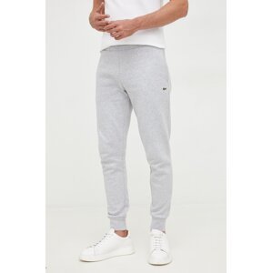 Donji dio trenirke Lacoste za muškarce, boja: siva, glatki materijal, XH9624-132