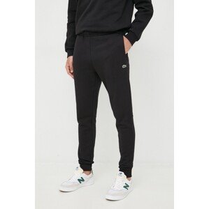 Donji dio trenirke Lacoste za muškarce, boja: crna, glatki materijal, XH9624-132