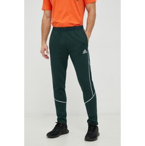 Donji dio trenirke adidas za muškarce, boja: zelena, glatki materijal
