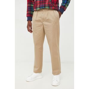 Pamučne hlače Polo Ralph Lauren za muškarce, boja: zelena, chinos kroj710850209003