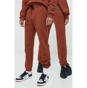 Donji dio trenirke Kangol unisex, boja: smeđa, glatki materijal