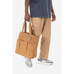 Pamučne hlače Gramicci Loose Tapered Pant boja: bež, široke, srednje visoki struk