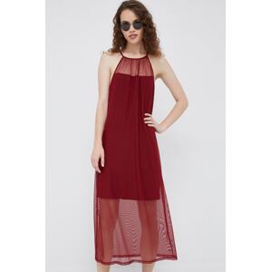 Haljina Dkny boja: bordo, maxi, ravna
