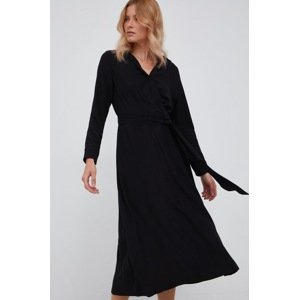 Haljina Lauren Ralph Lauren boja: crna, midi, širi se prema dolje