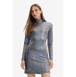 Haljina Desigual boja: crna, mini, uske