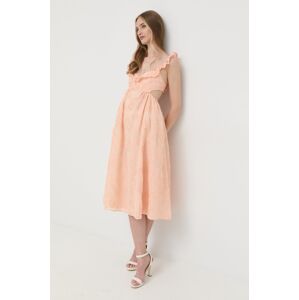 Haljina For Love & Lemons boja: narančasta, midi, širi se prema dolje