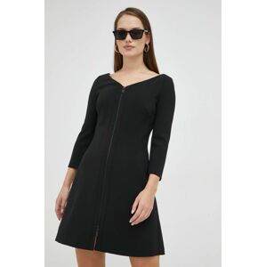 Haljina Trussardi boja: crna, mini, širi se prema dolje