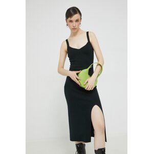 Haljina Abercrombie & Fitch boja: crna, midi, uske