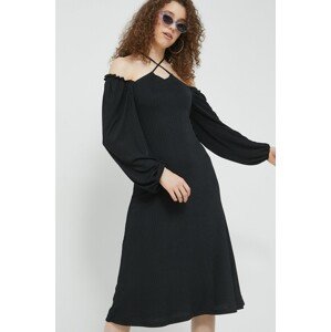 Haljina Hollister Co. boja: crna, midi, uske
