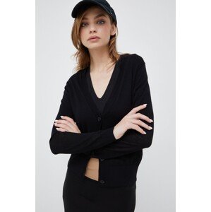 Vuneni kardigan Calvin Klein za žene, boja: crna, lagani