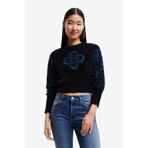 Pulover Desigual za žene, boja: crna, lagani