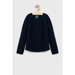 Dječji pulover s postotkom vune United Colors of Benetton boja: tamno plava, lagani