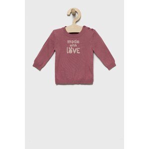 Dječji pamučni pulover United Colors of Benetton boja: ružičasta, lagani