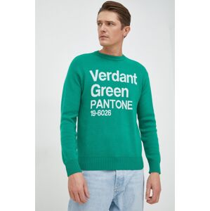 Pulover s dodatkom vune United Colors of Benetton za muškarce, boja: zelena,