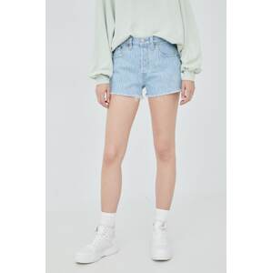 Kratke traper hlače Levi's 501 Original za žene, s uzorkom, visoki struk