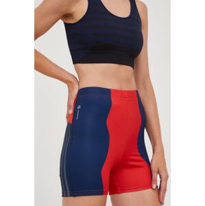 Kratke hlače za trčanje adidas Performance Marimekko za žene, boja: crvena, s uzorkom, visoki struk