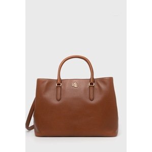 Kožna torba Lauren Ralph Lauren boja: smeđa, 431876724005
