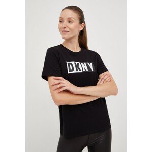 Majica kratkih rukava Dkny za žene, boja: crna
