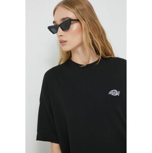 Pamučna majica Dickies za žene, boja: crna