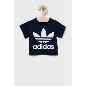 Dječja pamučna majica kratkih rukava adidas Originals boja: tamno plava, s tiskom