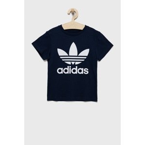 Dječja pamučna majica kratkih rukava adidas Originals boja: tamno plava, s tiskom