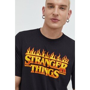 Pamučna majica Champion Xstranger Things boja: crna, s tiskom