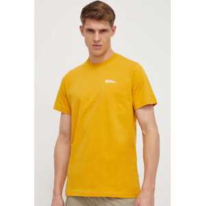 Pamučna majica Jack Wolfskin Essential boja: žuta, bez uzorka, 1808382