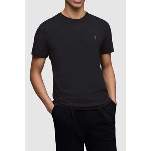 Pamučna majica AllSaints BRACE SS CREW 3-pack za muškarce, boja: crna, bez uzorka