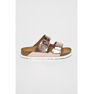 Kožne natikače Birkenstock Arizona SFB za žene, boja: ružičasta, s debelom potpeticom, 952091