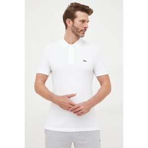 Pamučna polo majica Lacoste boja: bijela, glatki model, PH4012-001