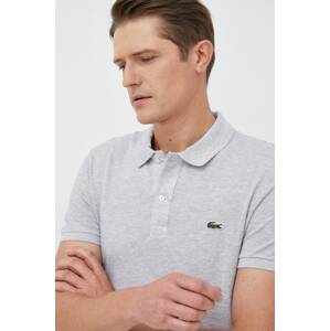 Pamučna polo majica Lacoste boja: siva, glatki model, PH4012-001
