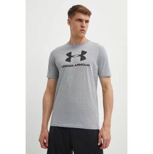 Majica kratkih rukava Under Armour za muškarce, boja: siva, s tiskom, 1329590-100