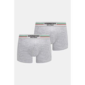 Bokserice Aeronautica Militare (2-pack) za muškarce, boja: siva, AM1UBX001