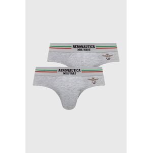 Slip gaćice Aeronautica Militare (2-pack) za muškarce, boja: siva, AM1USL001