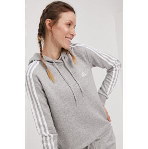 Dukserica adidas za žene, boja: siva, s kapuljačom