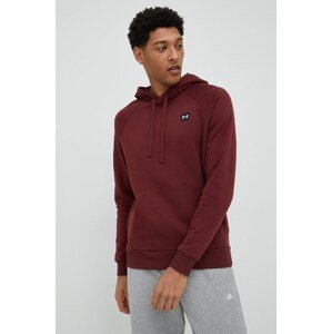 Dukserica Under Armour za muškarce, boja: bordo, s kapuljačom, glatka, 1357092-408