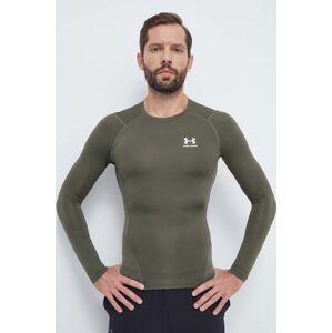 Majica dugih rukava za trening Under Armour boja: zelena, bez uzorka